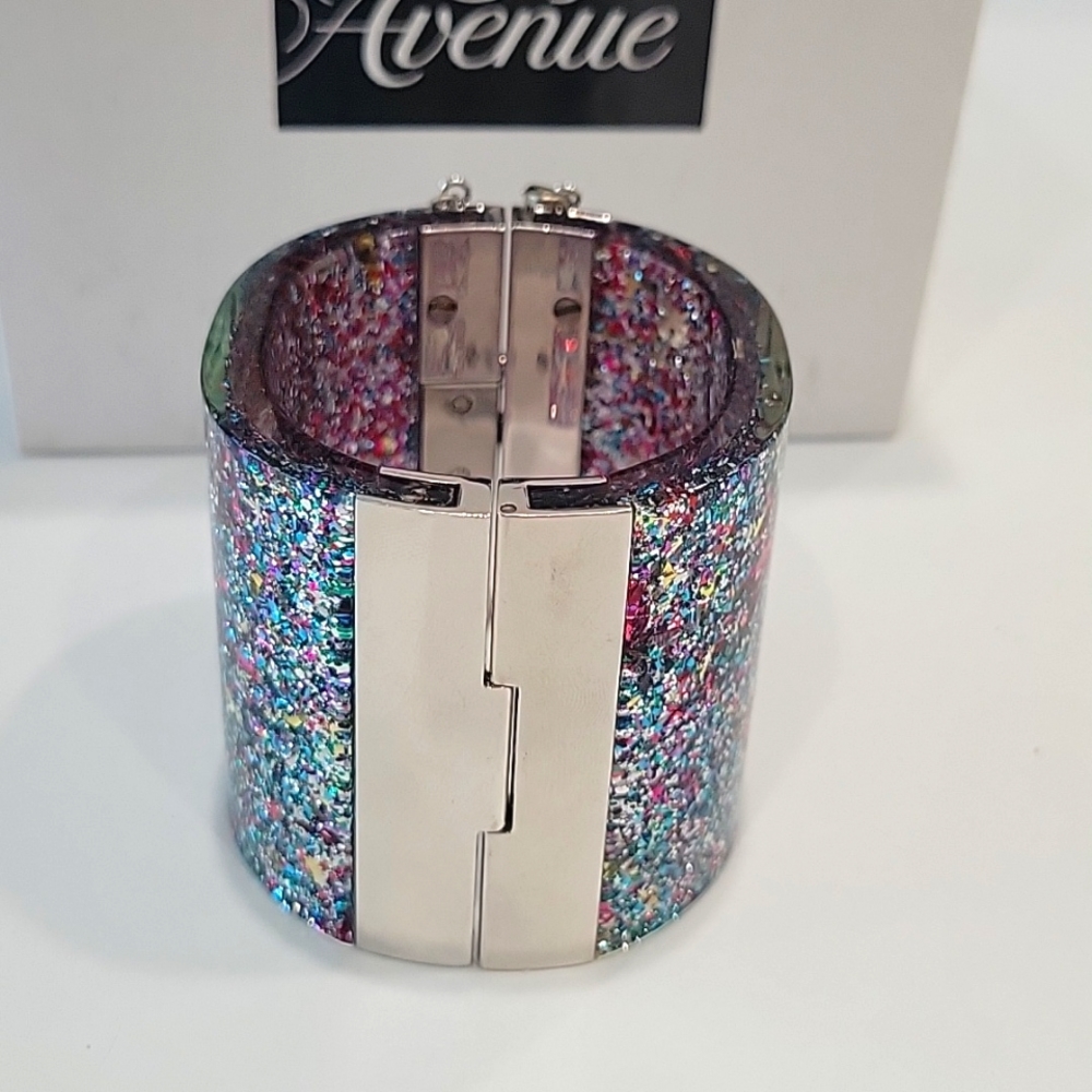 CELINE Confetti Glitter Resin Bangle Bracelet - Picture 8 of 13